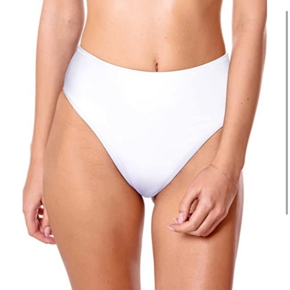 Brand New White High Waisted Bikini Bottom